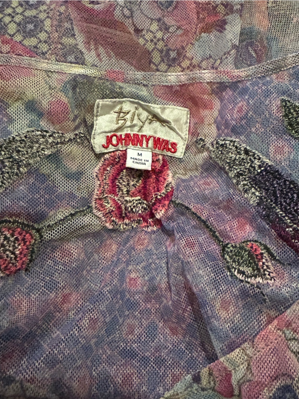 Johnny Was Sheer Floral Dress - Picture 5 of 15